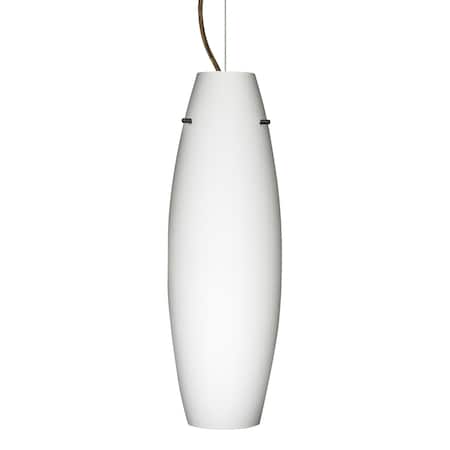 Besa Lighting Suzi 18 Cord Pendant, Opal Matte, Bronze Finish, 1x11W LED 1KX-412707-LED-BR